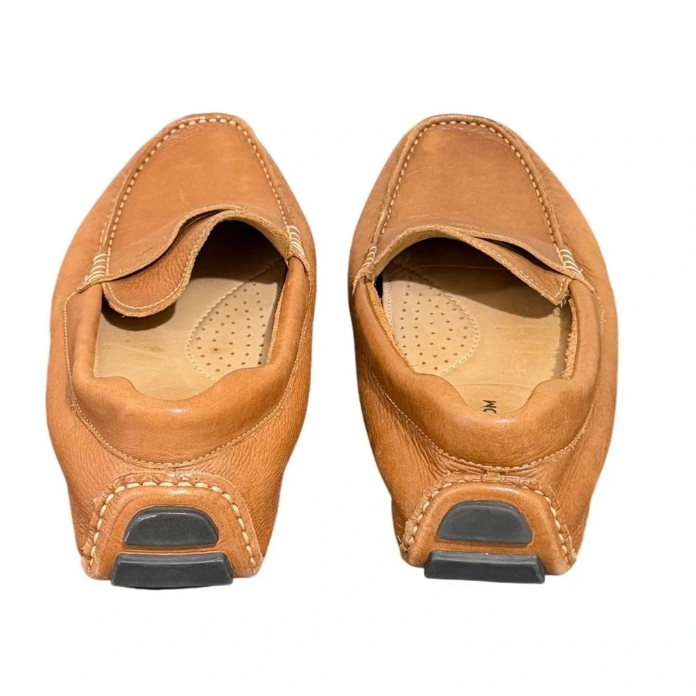 Nordstrom Mens Tan Brown Leather Penny Loafer Driving Shoes Brazil Size 9M